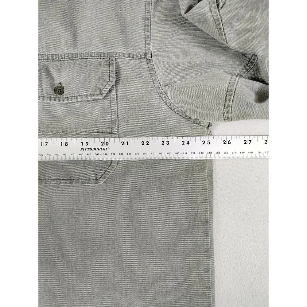 Faded Glory Shirt Mens Large Green Canvas Lumberjack Utility Workwear‎ Outdoors